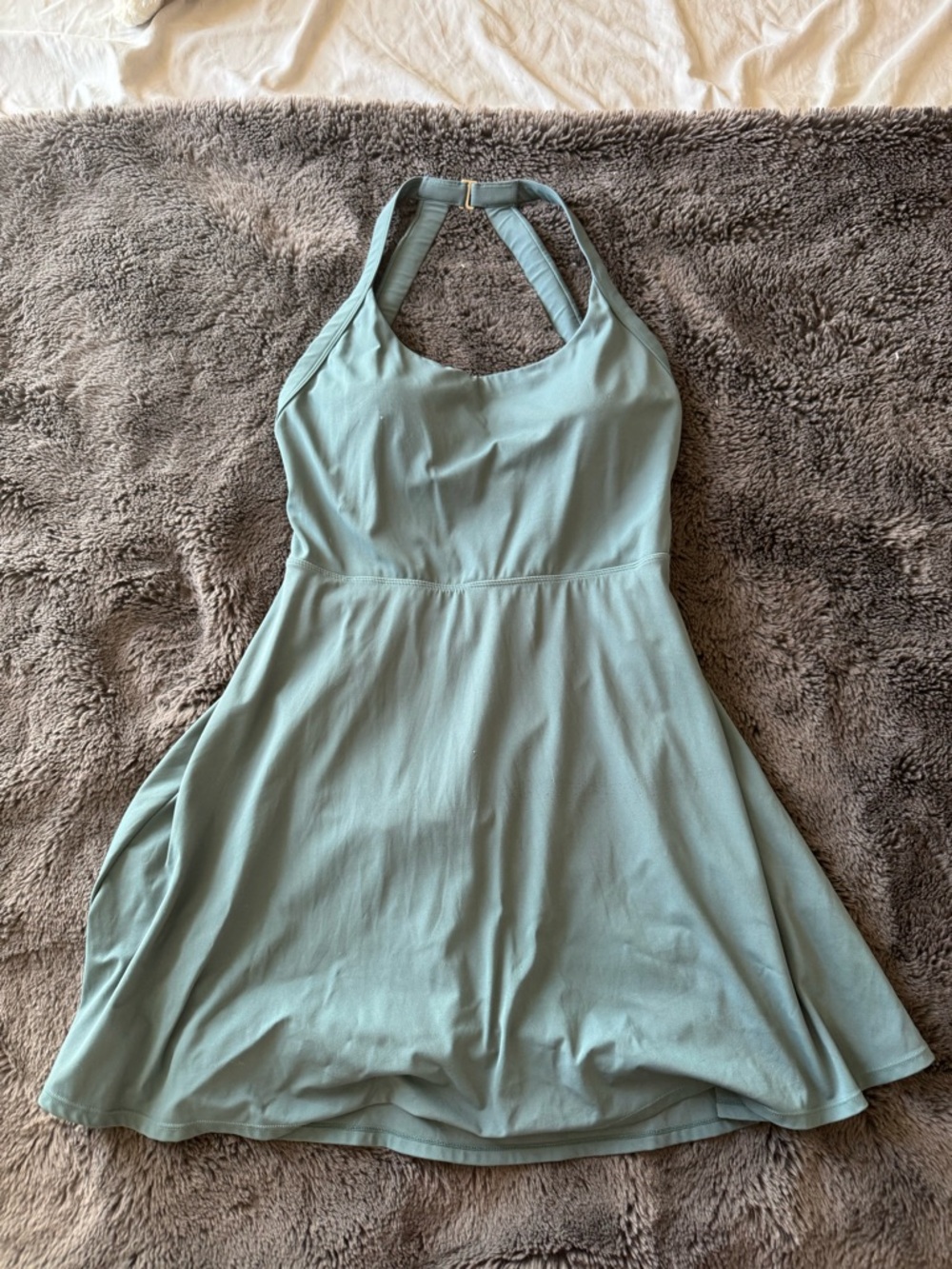 Halara Sage Green Halter Skater Dress